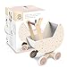 SPEEDY MONKEY Wooden Doll Stroller Pram Pretend Play Push Toy for Toddlers Kids Baby Doll Walker with Soft Bedding Durable RolePlay Stroller for Imaginative Play Nursery Decor - Image 2