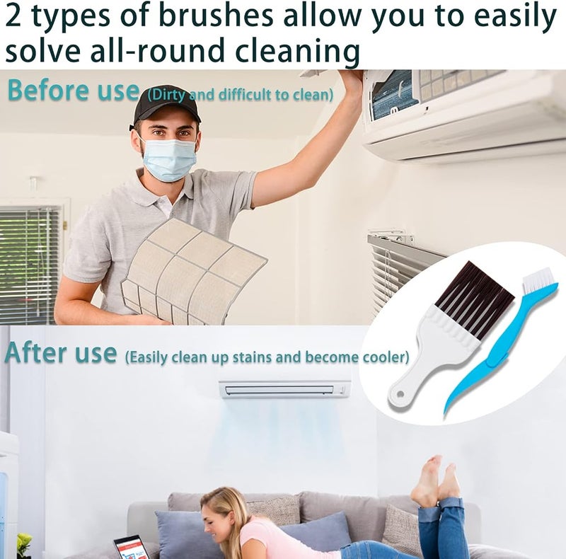 CANIPHA 5 Pcs Air Conditioner Fin Cleaner Set 3 Different Ac Fin Comb Condenser Fin Straightener,2 Different Brush Condenser Ac Coil Cleaner Air Refrigerator Fin Cleaner Evaporator Radiator Repair Clean Tool - Image 5