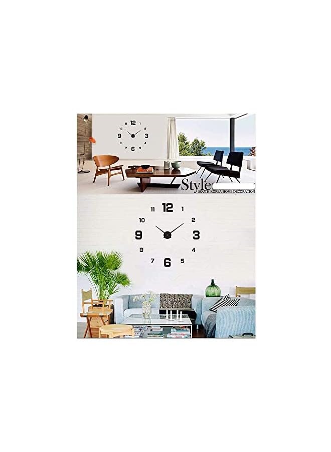 Raxoom 3D Wall Clock, Frameless DIY Large Wall Clock Stickers, Acrylic Sticker Wall Clock Modern Design Clock, DIY Wall Decoration - Image 2