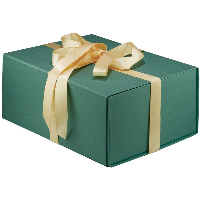 MOYEUPAC Green Gift Box9 X 7 X 4 with Lids for Presents Magnetic Closure Gift Packagingfor Birthday ChristmasGreen with Ribbon