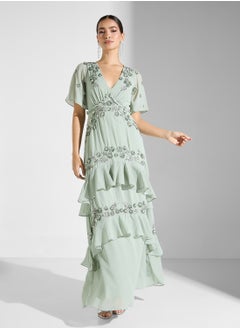 Floral V-Neck Tiered Maxi Dress - pzsku/Z630F6A3E8CFB2E37F18CZ/45/_/1741167955/dff3a16c-10bd-4c98-9911-5c0404dfcd23