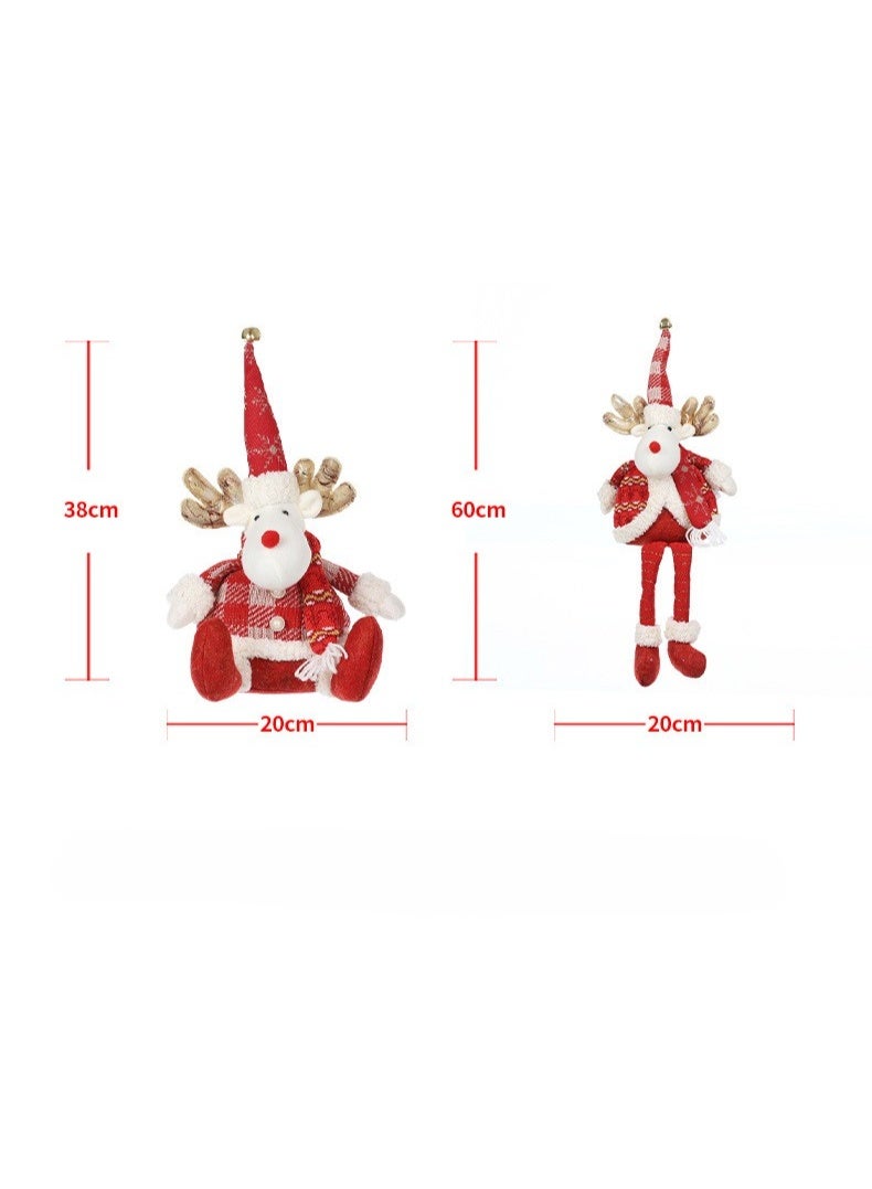 دمية إلك عيد الميلاد المحشوة ذات الأرجل الطويلة - دمية عيد الميلاد المحشوة للزينة المنزلية في فصل الشتاء - Image 4