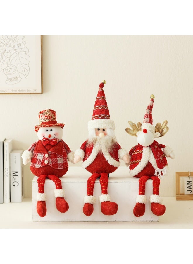 دمية إلك عيد الميلاد المحشوة ذات الأرجل الطويلة - دمية عيد الميلاد المحشوة للزينة المنزلية في فصل الشتاء - Image 2