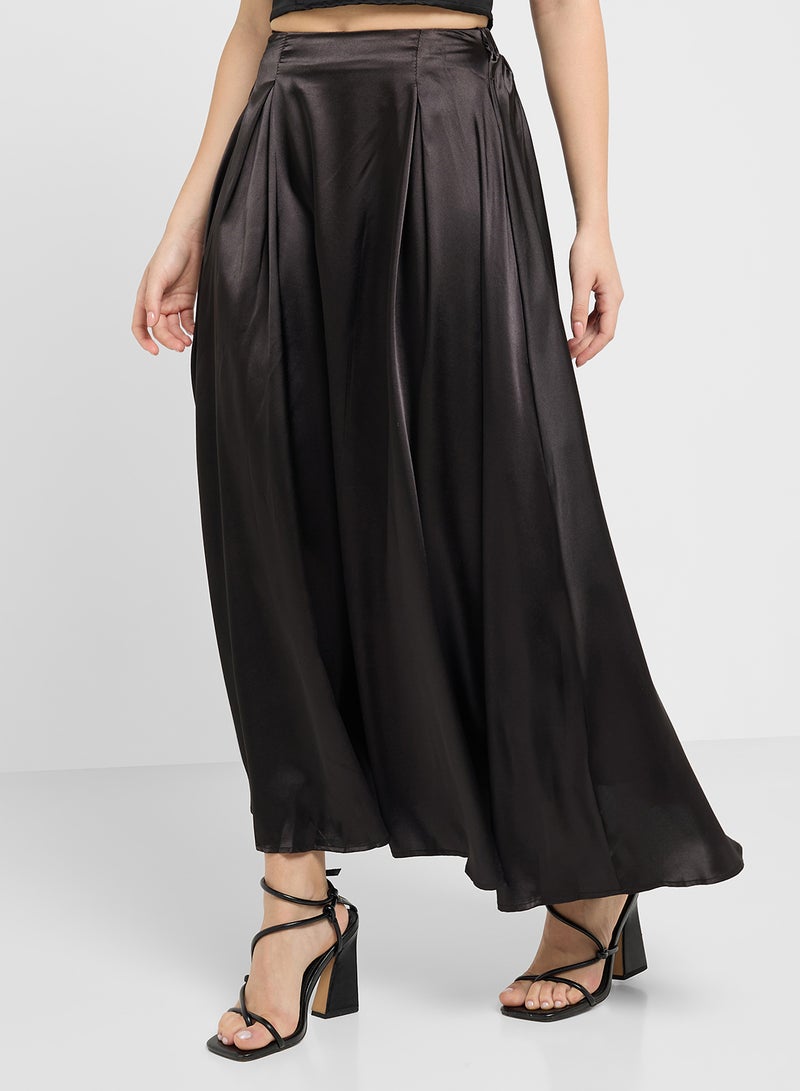 Ginger Boxy Pleat Satin Skirt - Image 2