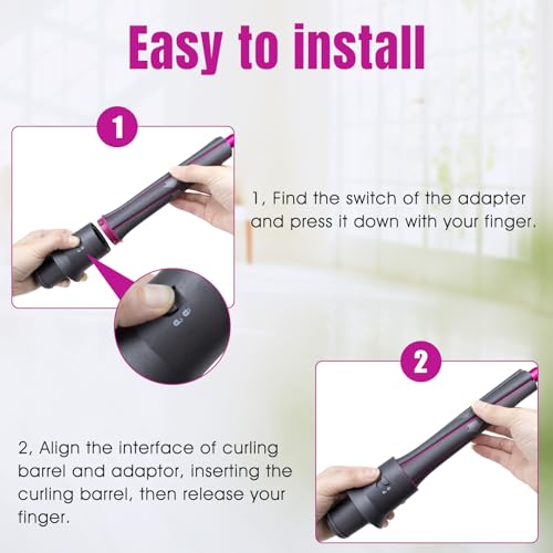 Chuancheng 1.2 Inch/30MM Long Hair Curling Iron Barrels for Dyson Airwrap HS01 HS05 Attachment Parts Hair Tool, with Adaptor for Dyson Hair Dryer Converting to Airwrap Styler, 1 Pair - Image 3