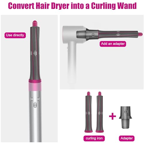 Chuancheng 1.2 Inch/30MM Long Hair Curling Iron Barrels for Dyson Airwrap HS01 HS05 Attachment Parts Hair Tool, with Adaptor for Dyson Hair Dryer Converting to Airwrap Styler, 1 Pair - Image 2