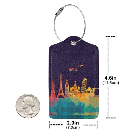 Vridoyt WorldRenowned Iconic Buildings Luggage Covers and Luggage Tags Tsa Approved Elastic Washable Fashionable AntiScratch Protector Birthday GiftsM 2225 Inch - Image 3