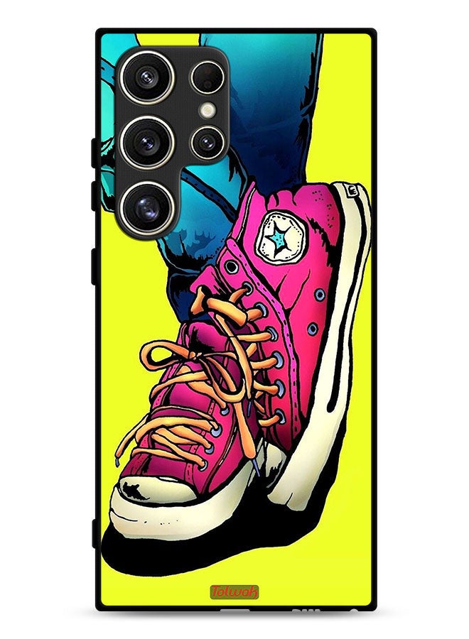 Tolwak Samsung Galaxy S24 Ultra 5G Protective Case Cover Canva Shoes Art - Image 1