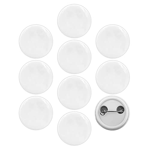 Plain White Blank Pinback Buttons Badge Glossy Round DIY Crafts Small 1 inch 10 Pcs