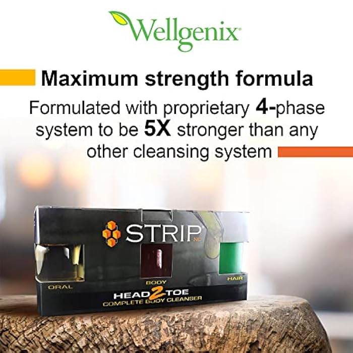 Wellgenix Strip Head 2 Toe Complete Body Cleanser - Extra Strength 4 Phase Cleansing - Quick Flush Cleanse, Fast Acting Capsules, Hair Follicle & Oral Cleanser - Image 3