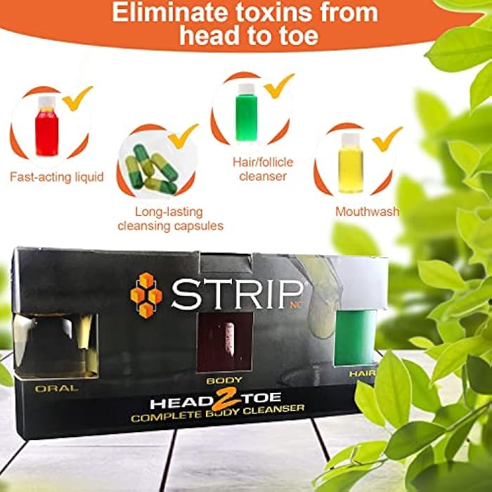 Wellgenix Strip Head 2 Toe Complete Body Cleanser - Extra Strength 4 Phase Cleansing - Quick Flush Cleanse, Fast Acting Capsules, Hair Follicle & Oral Cleanser - Image 2