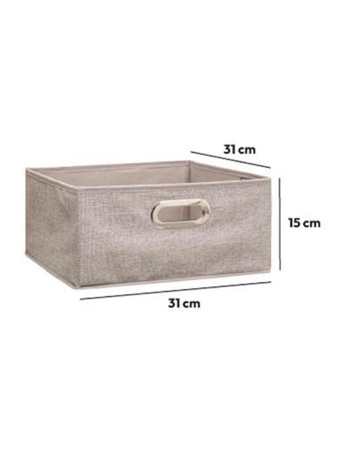 Five Simply Smart Polypropylene and Metal Foldable Storage Box Beige 31 x 15cm 138886G - Image 3