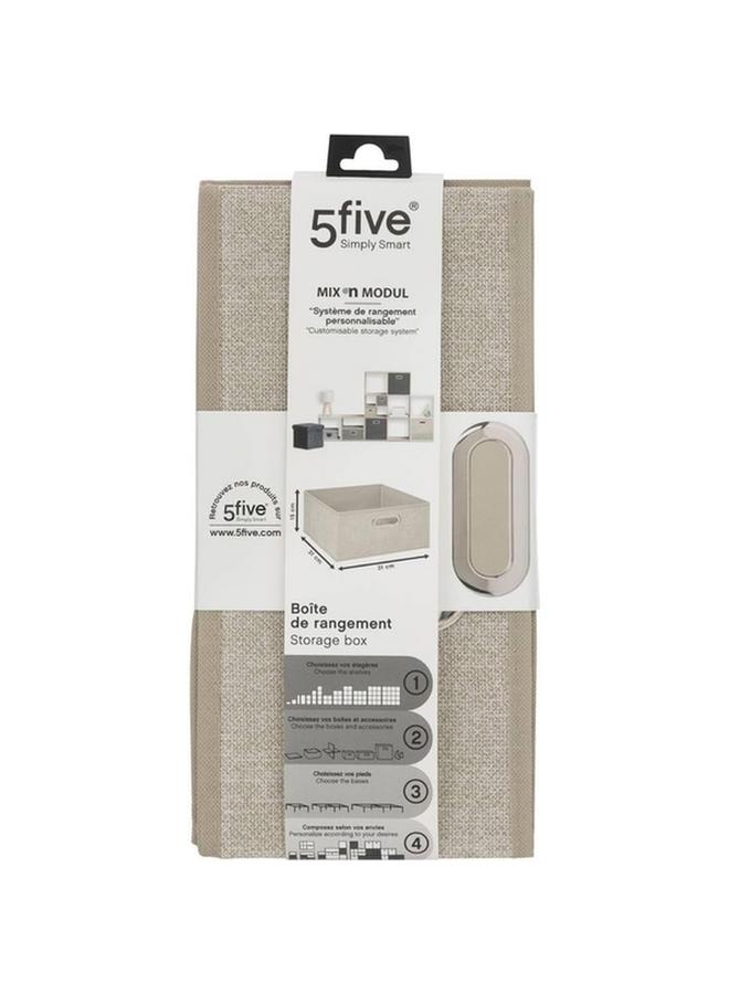 Five Simply Smart Polypropylene and Metal Foldable Storage Box Beige 31 x 15cm 138886G - Image 4