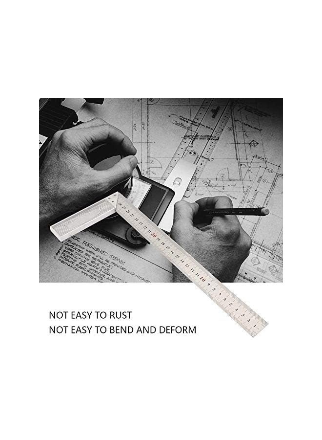 PROMASS 90 Degree Straight Ruler L Shaped Ruler Straightedge Right Angle Ruler Woodworking Measuring Gauge 30cm/11.8in(Standard) - Image 4