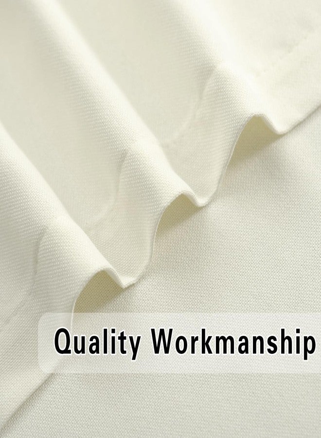 UPOPO Ivory Valance Curtains Living Room 18 inch Long Linen Textured Kitchen Short Small Mini Curtain Toppers Valance Bedroom Windows Cabinet Caravan Curtain Panels Grommet Top 1 Piece - Image 4