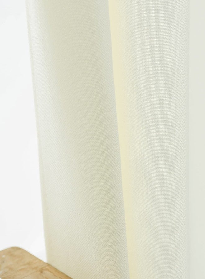 UPOPO Ivory Valance Curtains Living Room 18 inch Long Linen Textured Kitchen Short Small Mini Curtain Toppers Valance Bedroom Windows Cabinet Caravan Curtain Panels Grommet Top 1 Piece - Image 5