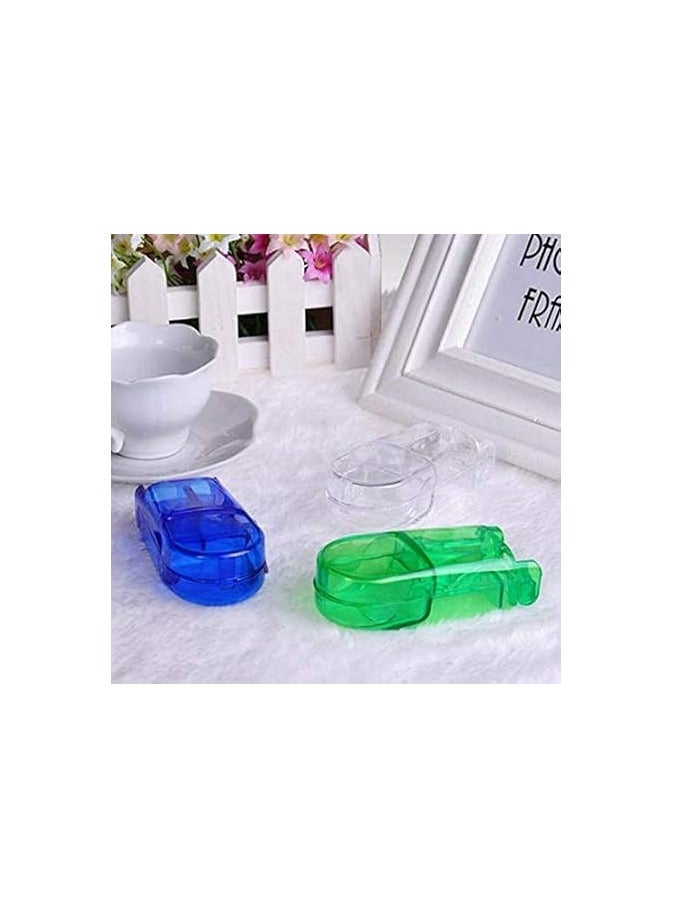 قاطعة حبوب الدواء الوردية من كوكوبيس، قطعتان للحبوب الكبيرة والصغيرة، 2 في 1 علبة حبوب، مقسم حبوب الدواء، تقطيع الحبوب إلى نصفين، قاطع أقراص بمقبض، مقسم أدوية مع شفرة لتقطيع الحبوب وتقسيمها (عبوة من قطعتين باللون الوردي) - Image 2