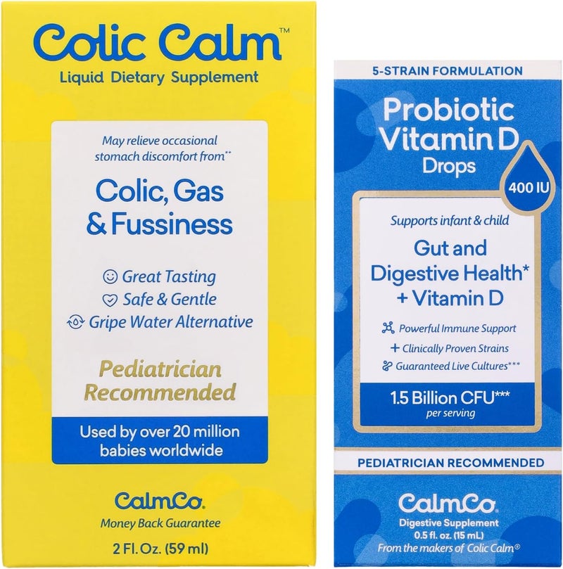 Colic Calm Gripe Water 2oz  CalmCo Infant  Child Probiotic Drops 054oz Combo Pack - Image 1