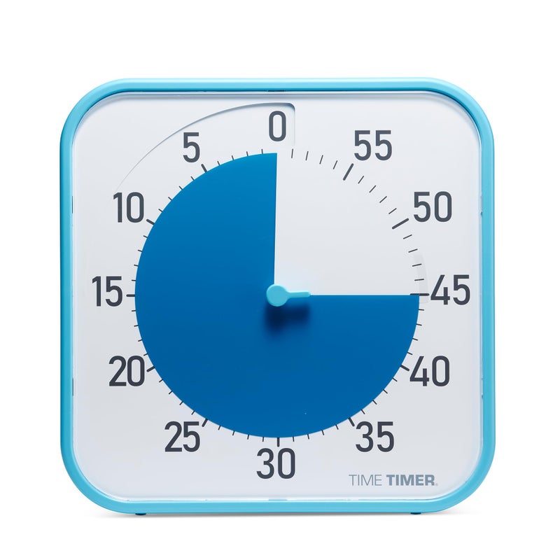 Time Timer Original 12" Visual Countdown Timer â€“ Large 60-Minute Silent Classroom Visual Timer for SEL, Emotional Regulation, Focus, Calm Transitions, ADHD, Autism â€“ (Blue & White) - Image 1