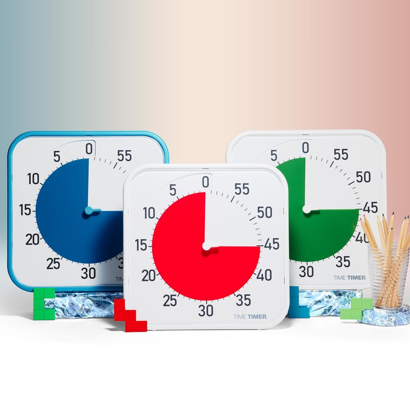 Time Timer Original 12" Visual Countdown Timer â€“ Large 60-Minute Silent Classroom Visual Timer for SEL, Emotional Regulation, Focus, Calm Transitions, ADHD, Autism â€“ (Blue & White) - Image 4