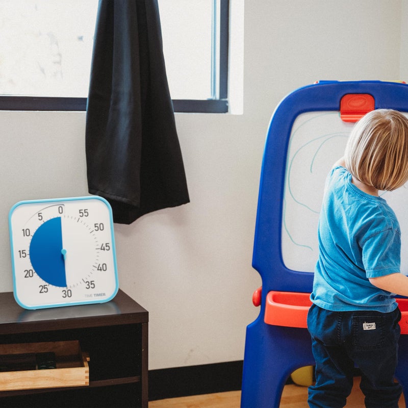 Time Timer Original 12" Visual Countdown Timer â€“ Large 60-Minute Silent Classroom Visual Timer for SEL, Emotional Regulation, Focus, Calm Transitions, ADHD, Autism â€“ (Blue & White) - Image 5