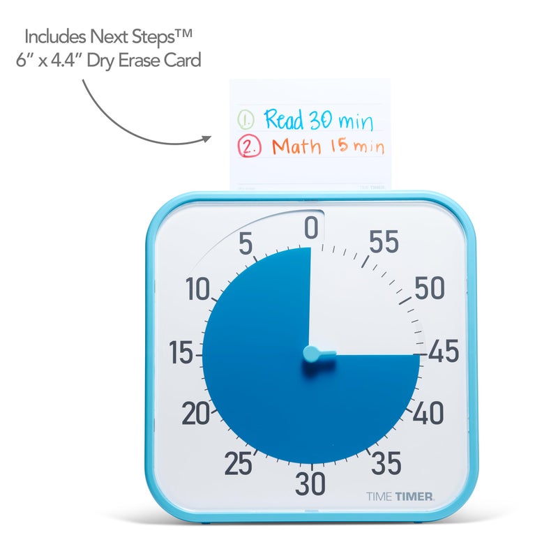 Time Timer Original 12" Visual Countdown Timer â€“ Large 60-Minute Silent Classroom Visual Timer for SEL, Emotional Regulation, Focus, Calm Transitions, ADHD, Autism â€“ (Blue & White) - Image 2