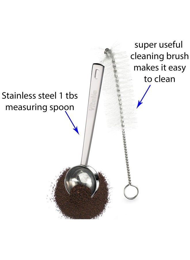 Yitelle Stainless Steel Pour Over Coffee Cone Dripper with Cup Stand and Scooping Spoon Plus Cleaning Brush - Image 4
