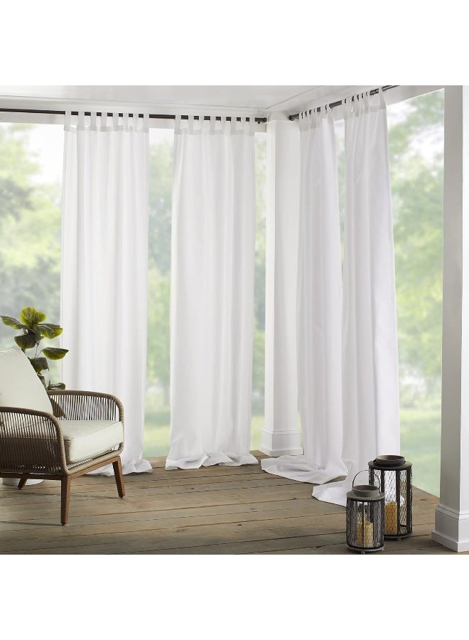 Elrene Home Fashions Matine Weatherproof Tab-Top Indoor/Outdoor Solid Color Curtain Panel for Porch, Pergola, Patio, Deck, 52â€W x 108â€L, White - Image 3
