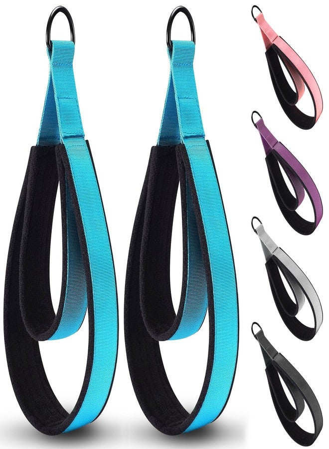 HASSLICKIT 2PCS Pilates Double Loop Strap for Reformer Fitness D-Ring Straps Handle, Yoga Pilates Equipmen D-Ring Exercise Strap for Gym Workout Home(Lake Blue) - Image 1