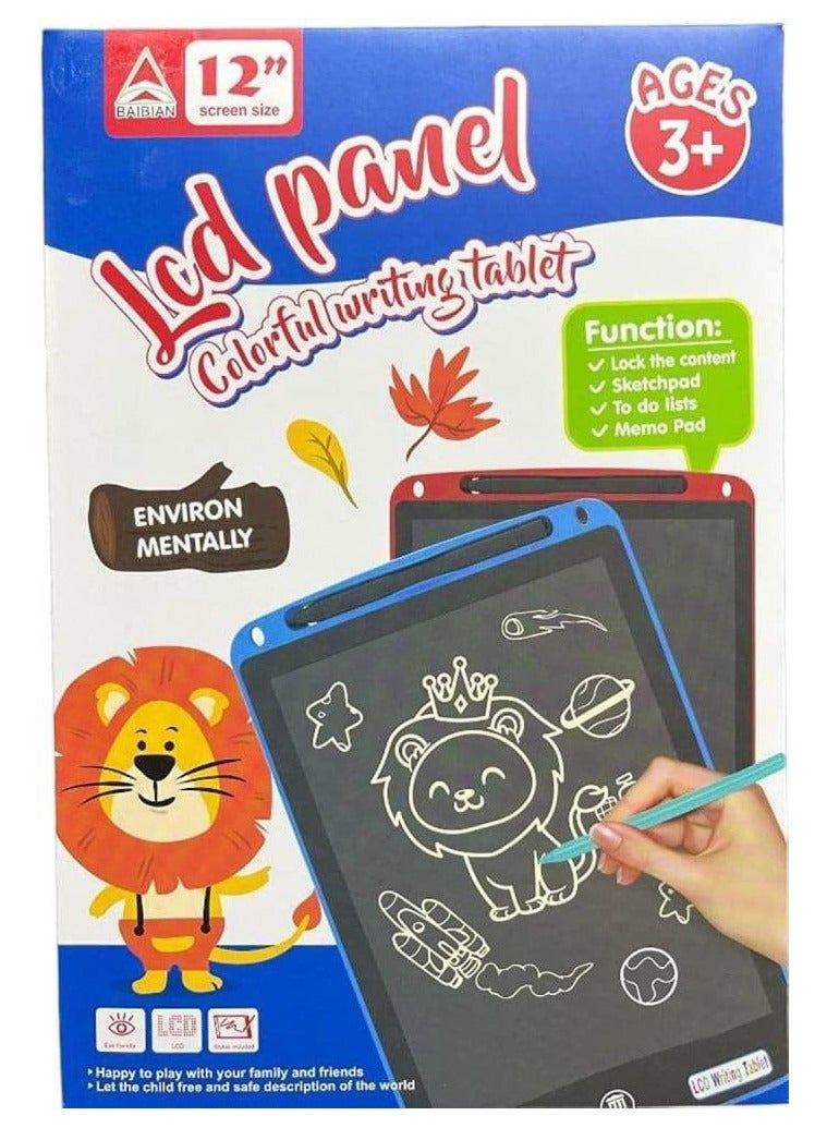 12 Inch Colorful LCD Writing Tablet for Kids and Adults Portable LCD Writing Tablet Magic Drawing Great Gifts for 3 4 5 6 7 Year Old Boys and Girls - Image 1