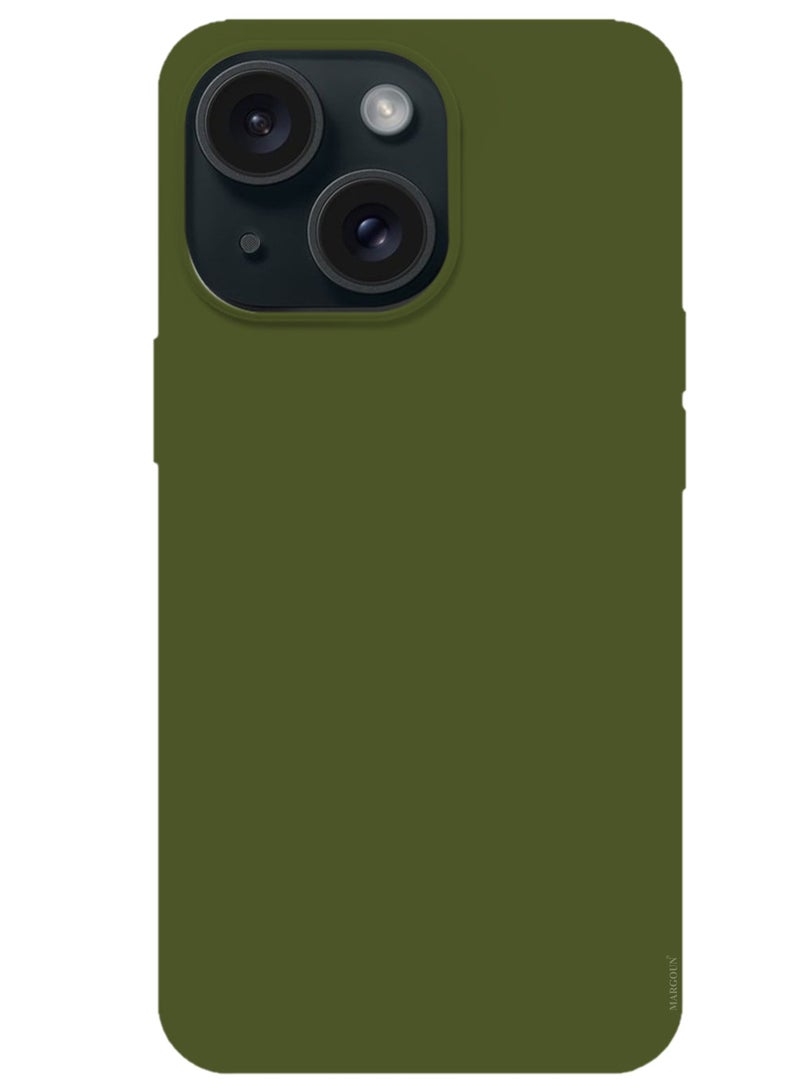 CATANES Silicone Case Cover for Apple iPhone 15 Plus, Slim Protective Cover with Microfiber Lining, Drop Protection - Cactus Green - Image 3