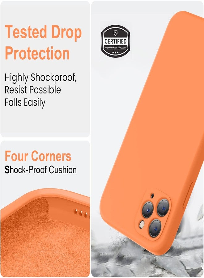 Vooii Compatible with iPhone 11 Pro Max Case, Upgraded Liquid Silicone with [Flat Edges] [Camera Protection] [Soft Anti-Scratch Microfiber Lining] Phone Case for iPhone 11 Pro Max - Bright Orange - Image 5