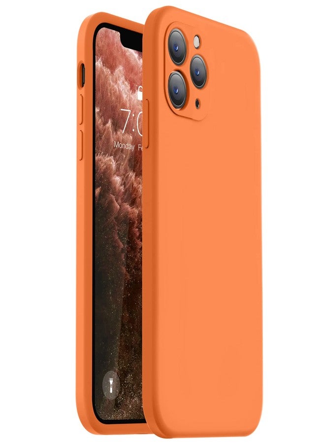 Vooii Compatible with iPhone 11 Pro Max Case, Upgraded Liquid Silicone with [Flat Edges] [Camera Protection] [Soft Anti-Scratch Microfiber Lining] Phone Case for iPhone 11 Pro Max - Bright Orange - Image 1