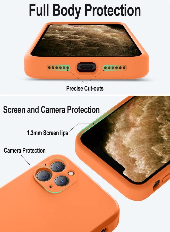Vooii Compatible with iPhone 11 Pro Max Case, Upgraded Liquid Silicone with [Flat Edges] [Camera Protection] [Soft Anti-Scratch Microfiber Lining] Phone Case for iPhone 11 Pro Max - Bright Orange - Image 4