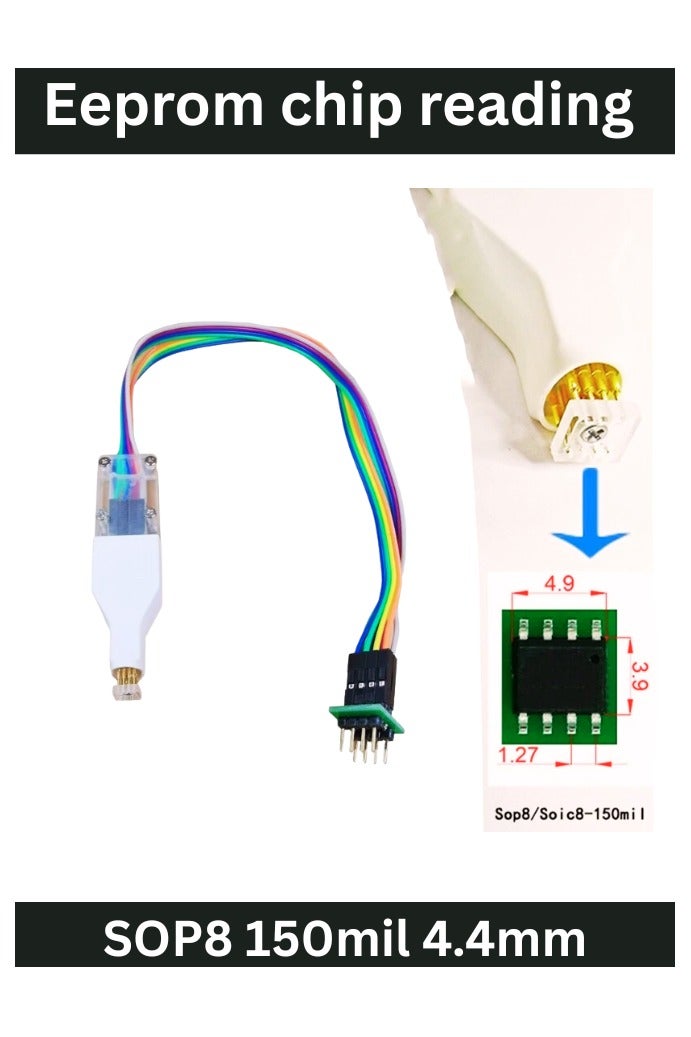 اكس برو 5 مشبك قراءة شريحة إيبروم من الدقة س ص 8 150mil مشبك اختبار ذو جسم ضيق بمسافة 4.4 مم للاتصال الآمن - Image 2