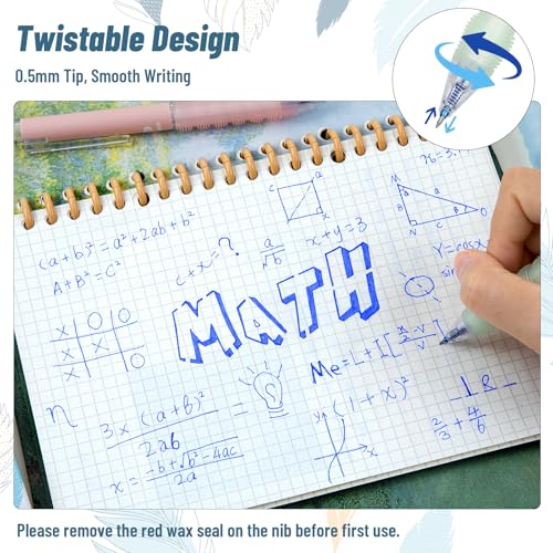 KERIFI Erasable Pens Rub Out Pen, 0.5mm Erasable Gel Pen with Rubbers on the End, Heat Friction Markers with Eraser, Handwriting Writing for School Office Supplies (Blue 5 Pack) - Image 3