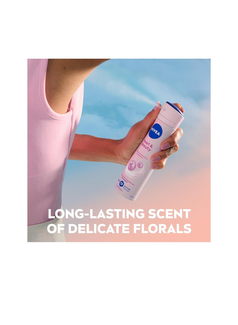 نيفيا NIVEA Pearl & Beauty Antiperspirant Deodorant Spray for Women, Soft & Smooth, 48H Active Protection, 0% Alcohol, with Pearl Extract and Avocado Oil, 150ml - Image 4