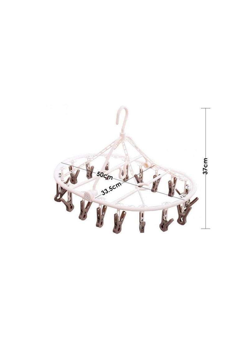 AIWANTO - Foldable Hanger Drying Rack 18 Clips Folding Plastic Clip and Drip Hanger - Image 1