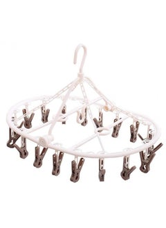 Foldable Hanger Drying Rack 18 Clips Folding Plastic Clip and Drip Hanger