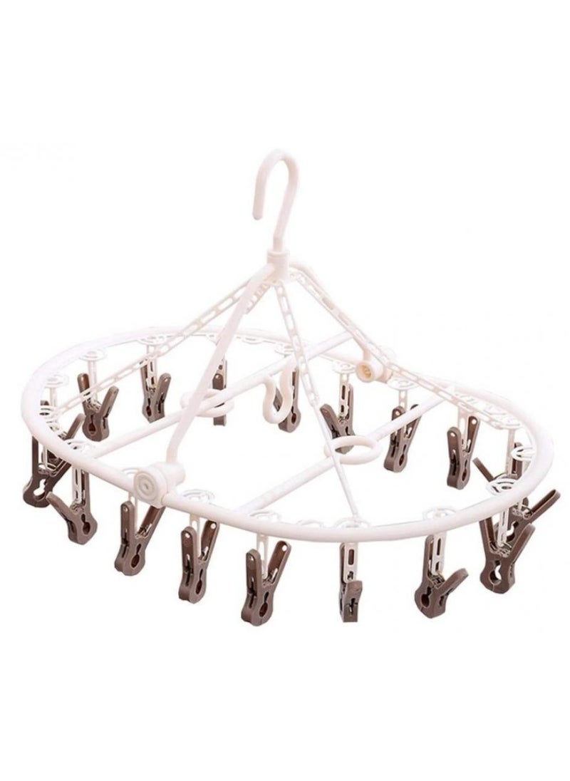 AIWANTO - Foldable Hanger Drying Rack 18 Clips Folding Plastic Clip and Drip Hanger - Image 1