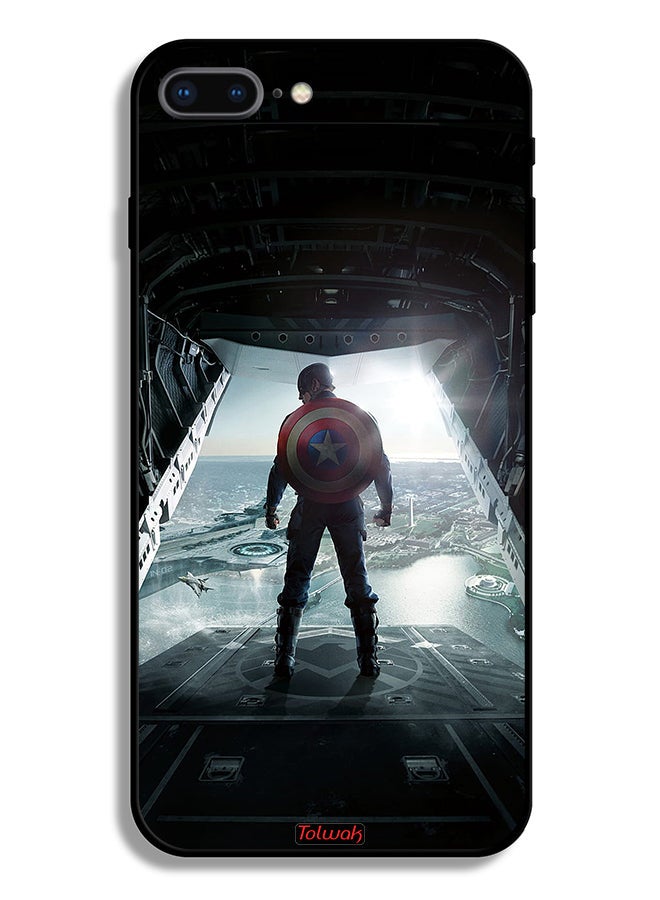 Tolwak Apple iPhone 8 Plus Protective Case Portrait Display Captain America - Image 2