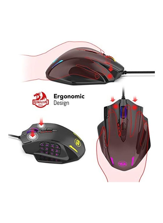 REDRAGON M908 Impact RGB LED MMO Mouse with Side Buttons Optical Wired Gaming Mouse with 12,400DPI, High Precision, 18 Programmable Mouse Buttons - Image 2