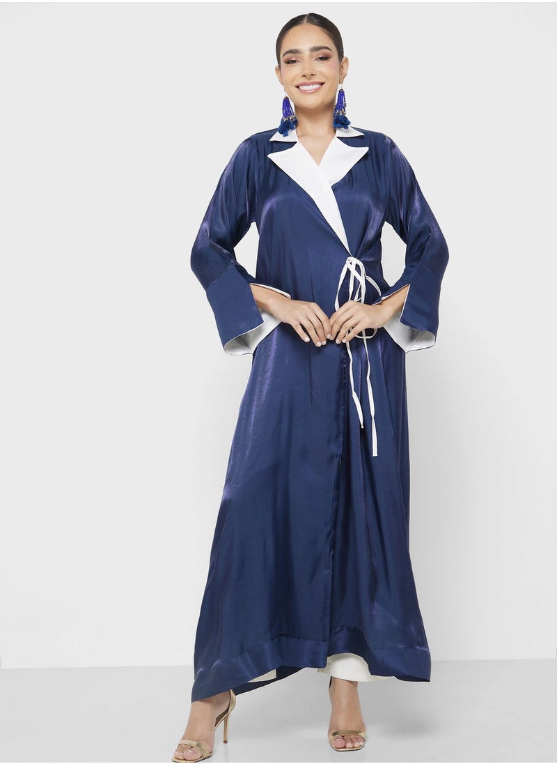Khizana - Tie Detail Abaya - Image 1
