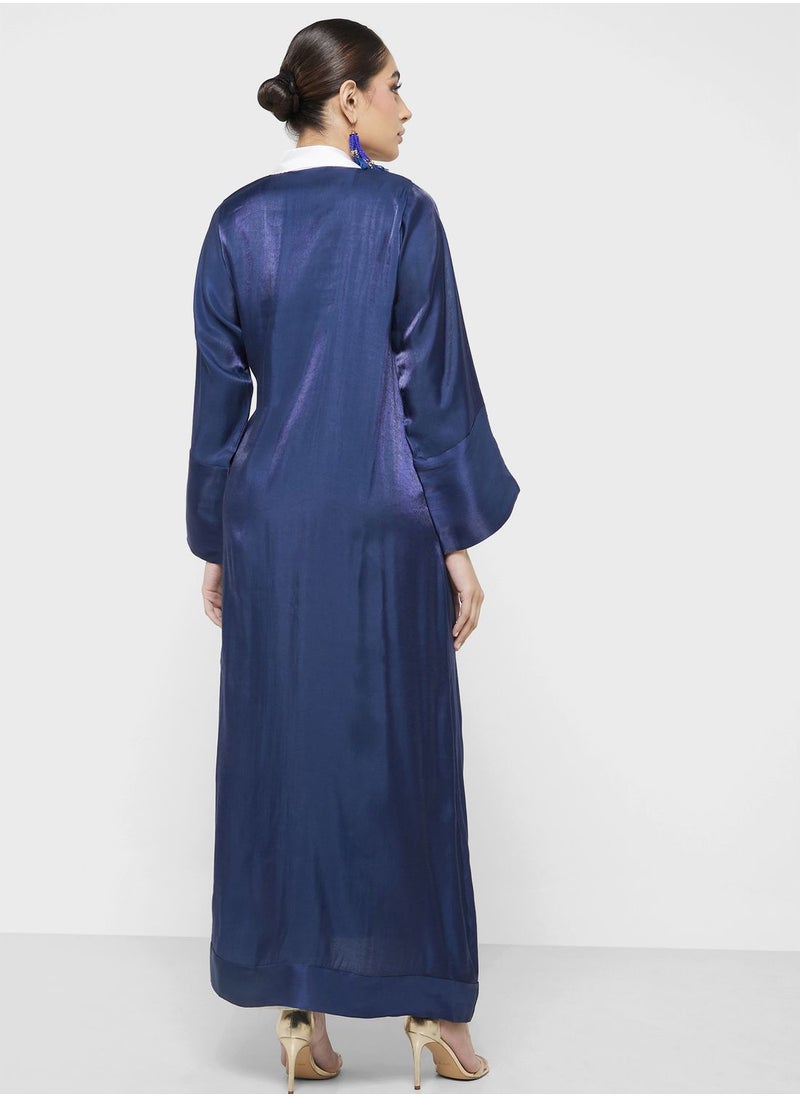 Khizana - Tie Detail Abaya - Image 1