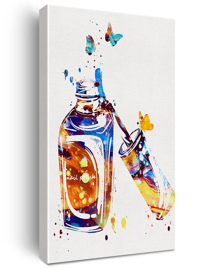 Nvhai Watercolor Wall Art Makeup Nail Salon Canvas Painting Prints for Home Beauty Salon Wall Decor Framed Artwork Gifts (12x15 Inch) - Image 1