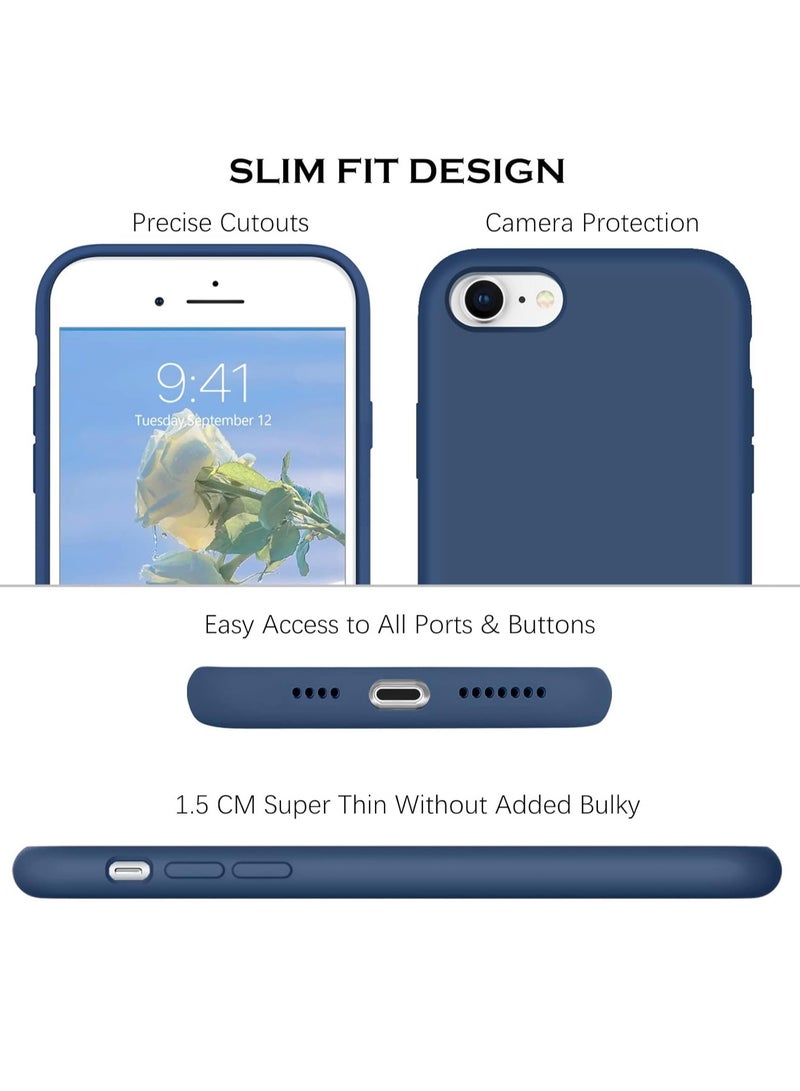 MIGOFAST iPhone SE Case 2022 2020 iPhone 8 Case iPhone 7 Case Non-slip Liquid Silicone Gel Rubber Bumper Phone Case Soft Microfiber Lining Hard Shockproof Protective Case Cover - Image 3