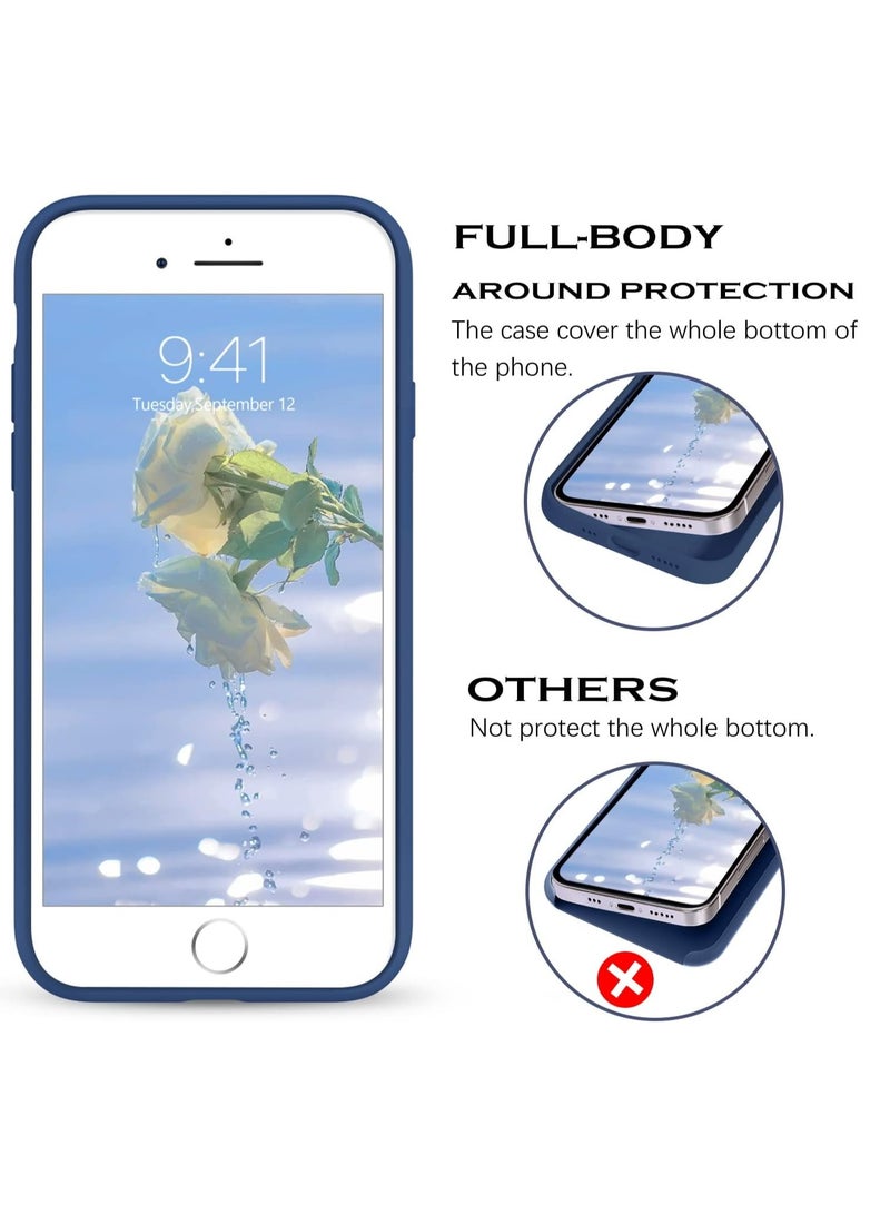 MIGOFAST iPhone SE Case 2022 2020 iPhone 8 Case iPhone 7 Case Non-slip Liquid Silicone Gel Rubber Bumper Phone Case Soft Microfiber Lining Hard Shockproof Protective Case Cover - Image 2