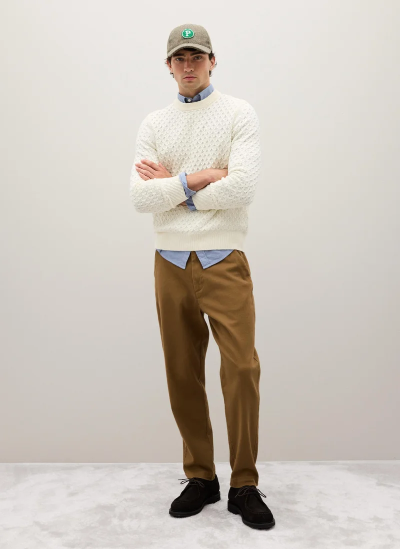 Ovs OVS White Cotton Blend Regular Fit Jumper