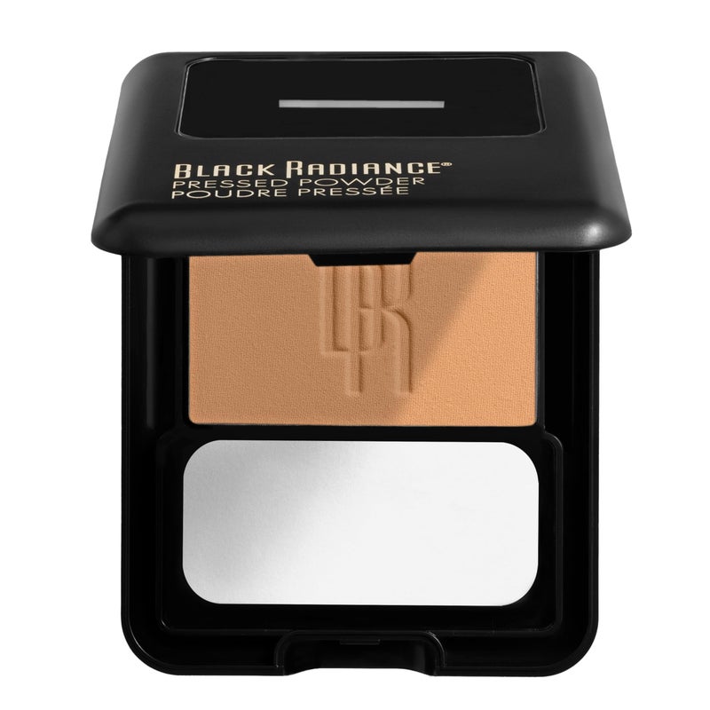 Black Radiance Pressed Powder, Pigment-Rich Matte Finish for Light Skin Tones, Oil-Absorbing Compact with Mirror & Sponge - Biscotti - Image 2