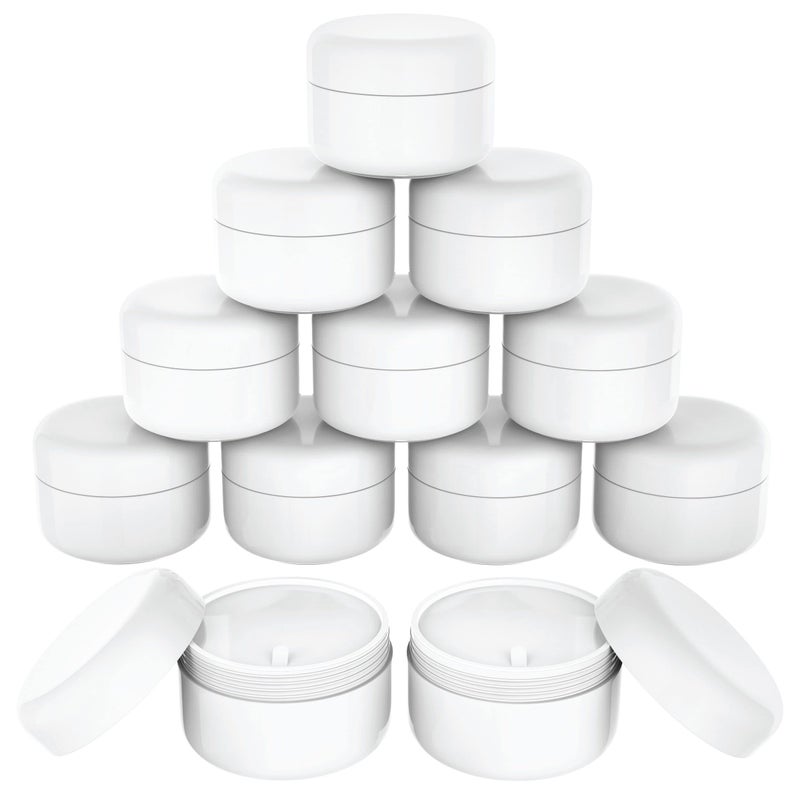 Lotion Container, Lotion Jars, Body Butter Containers, Cosmetic Jars with Lids, 4 Oz Jar with Lids, Cream Container, Body Butter Jar, Cosmetic Containers, Empty, Small, Plastic, Scrub, White, 12 Pack